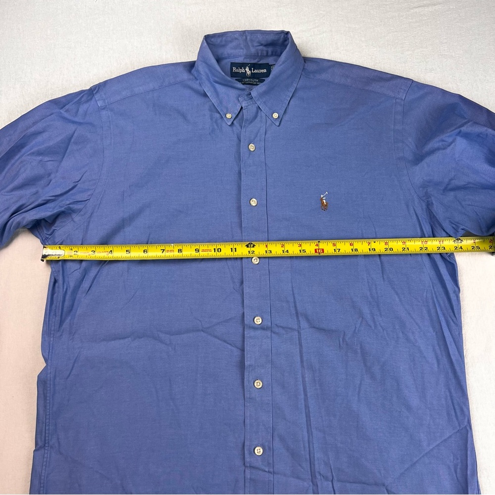 Polo Ralph Lauren Shirt 15 1/2 - 33 Blue Yarmouth Oxford Button Down Flesh Pony - Picture 7 of 10